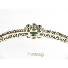 BRACCIALE oro bianco 18kt diamanti e smeraldi anni '60 original